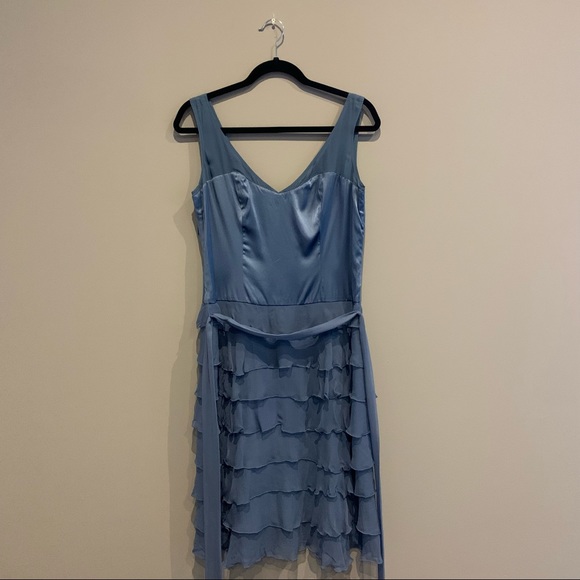 Tristan Size 8 Blue Silk Formal Dress - Picture 3 of 13